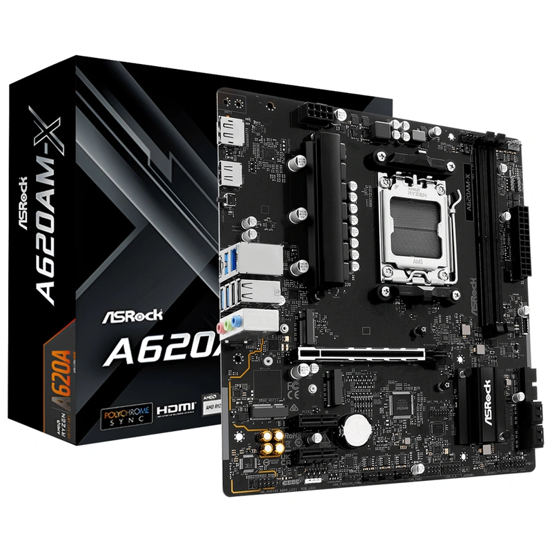 Placa Mãe ASRock A620AM-X Socket AM5 DDR5 AMD A620A 2 Slots DIMM Dual Channel DDR5