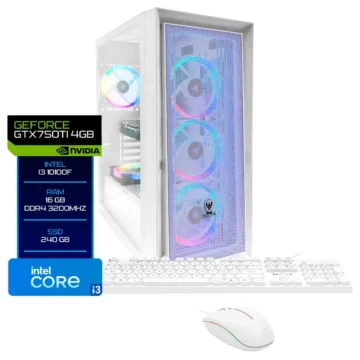 PC Montado Gamer Intel Core i3 10100F 3.6GHz 16GB RAM 240GB SSD GeForce GTX750TI 4GB