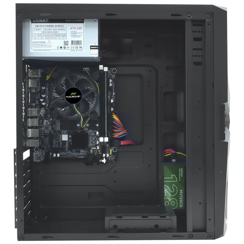 PC Montado Intel Core i3 4160 3.6GHz 8GB de RAM 128GB SSD + Monitor Mouse Teclado Preto - Imagem 2