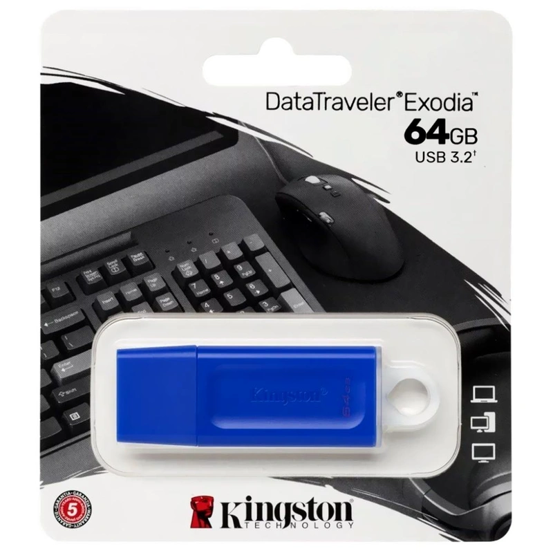 Pendrive Kingston Exodia 64GB USB 3.2 - Azul (KC-U2G64-7GB) - Imagem 3