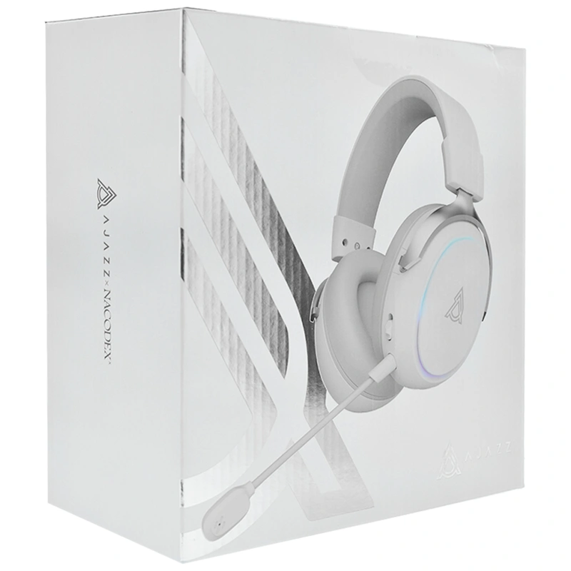 Headset Gamer Ajazz AHW10 RGB Com Fio - Branco Cinza (985447) PC USB 640g - Imagem 3