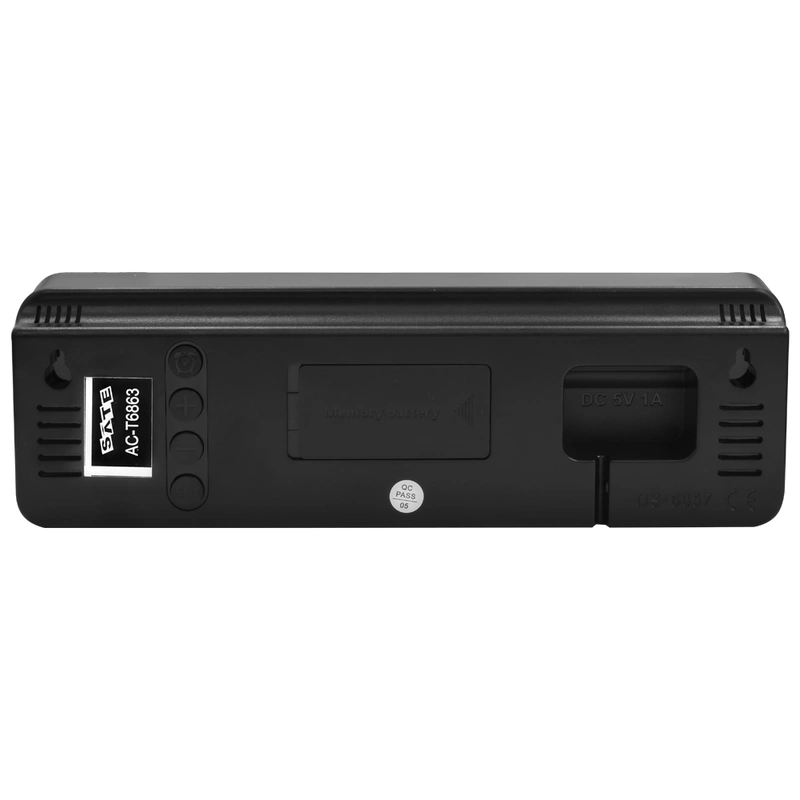 Relógio de Mesa Digital Satellite AC-T6863 LED - Azul Preto - Imagem 2