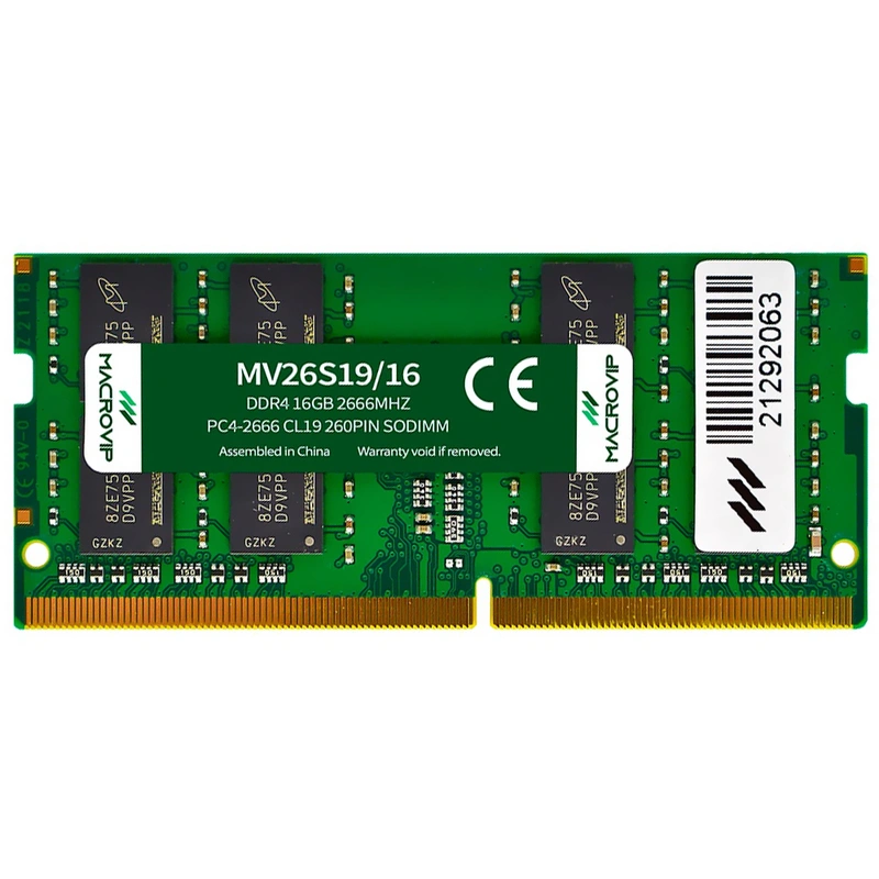 Memória RAM para Notebook Macrovip DDR4 16GB 2666MHz - MV26S1916 SODIMM