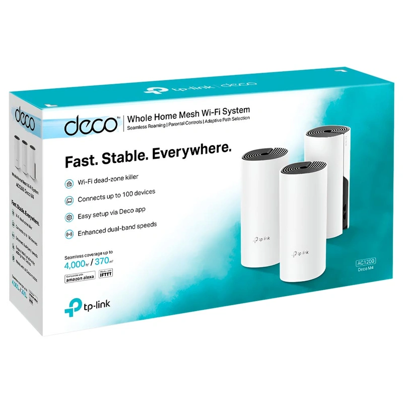 Roteador Tp-Link Deco M4 Whole Home Mesh Wi-Fi AC1200 Dual Band 2.4GHz 5GHz Branco (kit 3) - Imagem 3