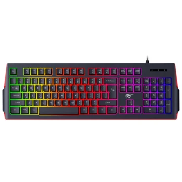 Teclado Gamer Havit Gamenote HV-KB866L USB RGB Inglês - Preto Com fio