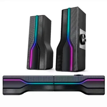 Caixa de Som Satellite AS-92002 Gaming RGB USB - Preto 3w Com fio