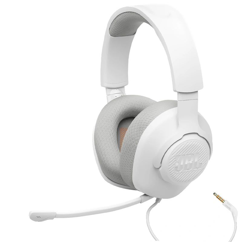 Fone Gamer JBL Quantum 100 M2 Com Fio - Branco PC Analógico de 3.5 mm 400g