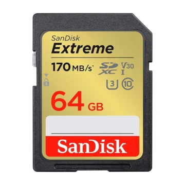 Cartão de Memória SD SanDisk Extreme U3 V30 64GB SDSDXV2-064G-GNCIN