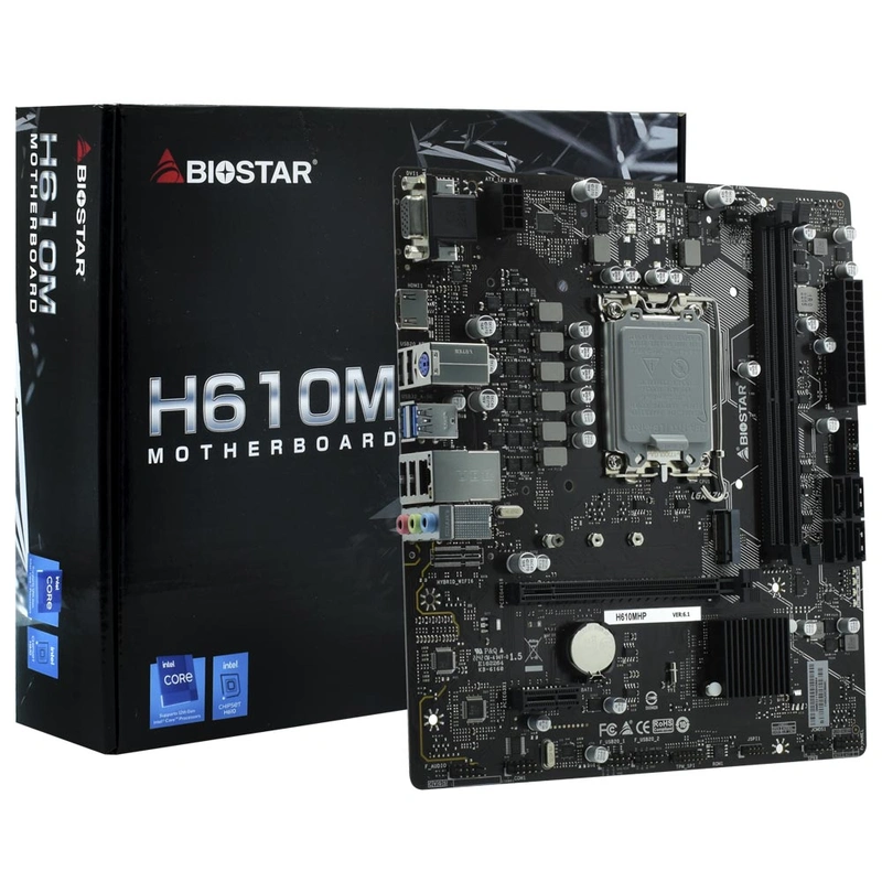 Placa Mãe Biostar H610MHP Socket LGA 1700 VGA DDR4 Intel H610 Micro ATX