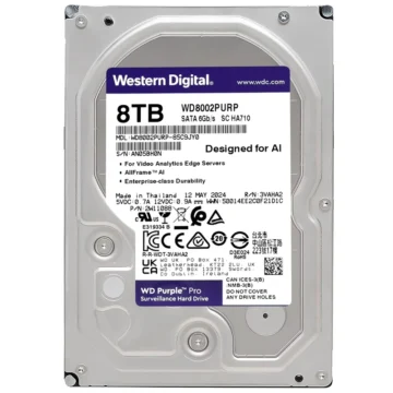 HD Western Digital 8TB WD Purple Pro 3.5 SATA 3 - 6Gb/s WD8002PURP