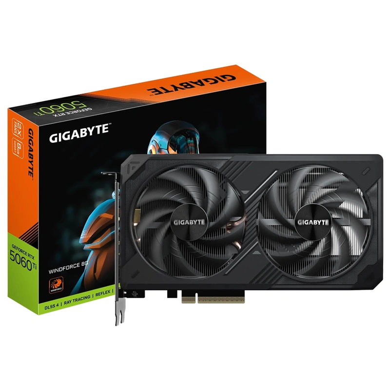 Placa de Vídeo Gigabyte Windforce 8GB GeForce RTX5060TI GDDR7 - GV-N506TWF2-8GD