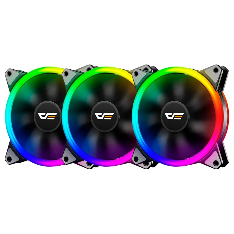 Cooler para Gabinete darkFlash DR12 Pro 12X12 LED RGB - Kit com 3 Preto - Imagem 2