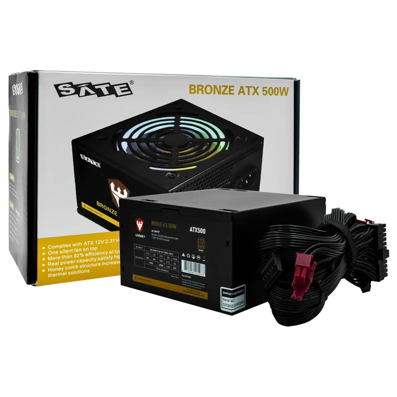 Fonte de Alimentação Satellite ATX500 500W ATX Não Modular 80 Plus Bronze RGB