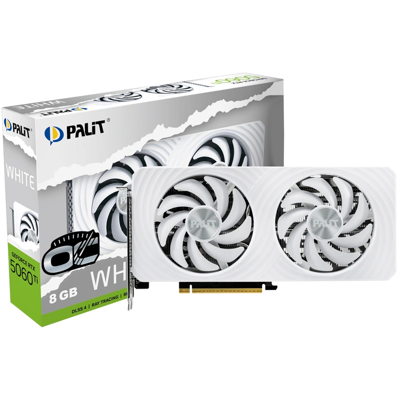 Placa de Vídeo Palit White OC 8GB GeForce RTX5060TI GDDR7 - NE7506TU19P1-GB2062M