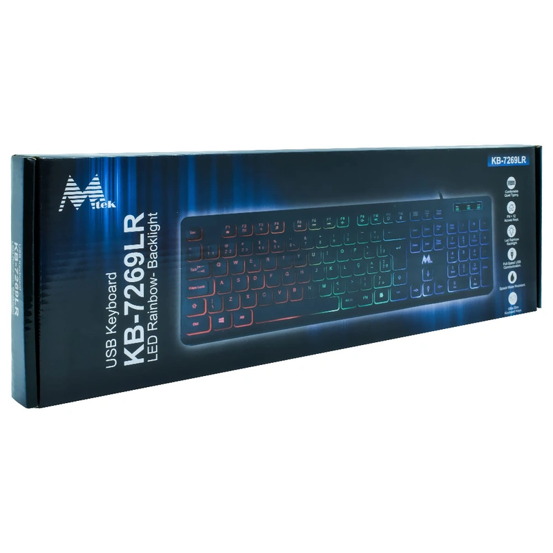 Teclado Mtek KB-7269LR USB RGB Português - Preto Com fio Windows, macOS, Android e Linux - Imagem 3