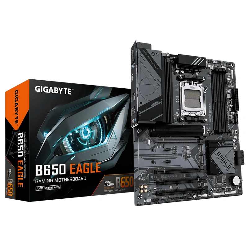 Placa Mãe Gigabyte B650 Eagle Socket AM5 DDR5 AMD B650 4 Slots DDR5 Dual Channel 7600MHz