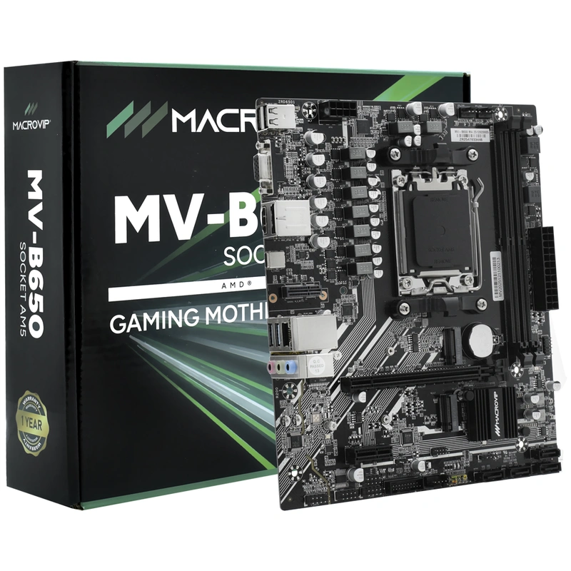 Placa Mãe Macrovip MV-B650 Socket AM5 VGA DDR5 AMD B650 Micro ATX