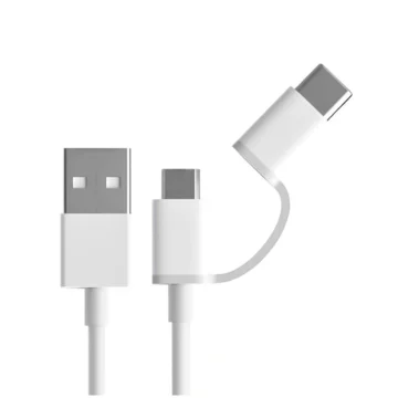 Cabo Xiaomi SJX02ZM 2 In 1 Type C A Micro USB USB Macho 1M - Branco