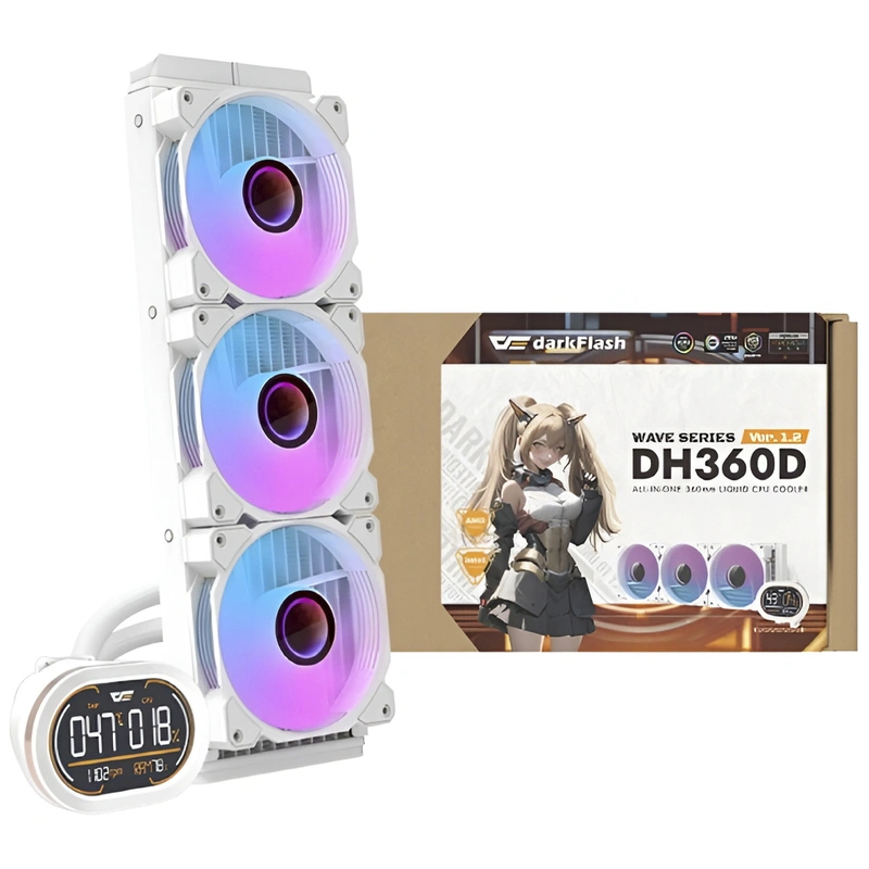Water Cooler Para Processador darkFlash DH360D V1.2 Wave Series 360mm ARGB - Branco - Imagem 4