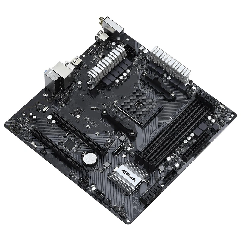 Placa Mãe ASRock B450MAC R2.0 Socket AM4 DDR4 AMD Promontory B450 Micro ATX - Imagem 2
