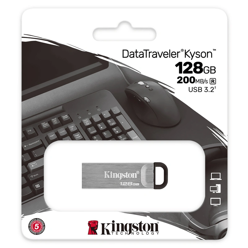 Pendrive Kingston 128GB USB 3.2 - Prata (DTKN128GB) - Imagem 3