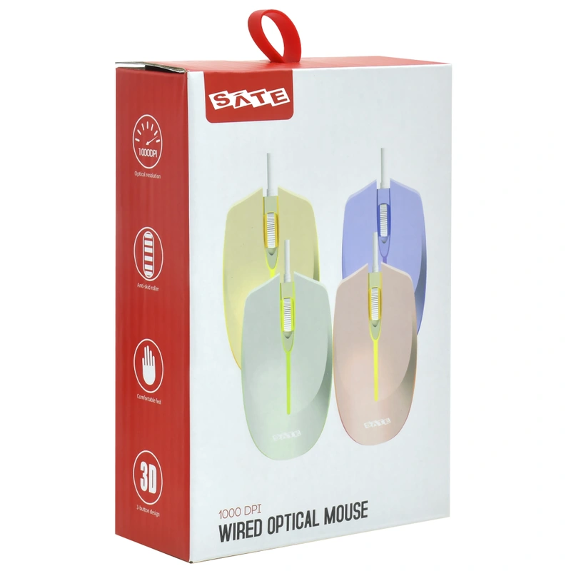 Mouse Satellite A-513 USB - Rosa Com Fio - Imagem 3