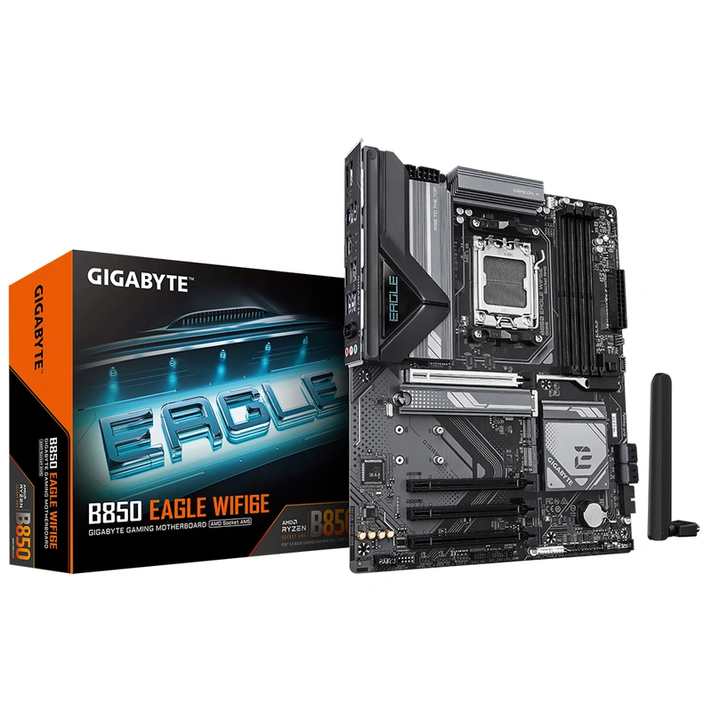 Placa Mãe Gigabyte B850 Eagle Wi-Fi 6E Socket AM5 DDR5 AMD B850 ATX