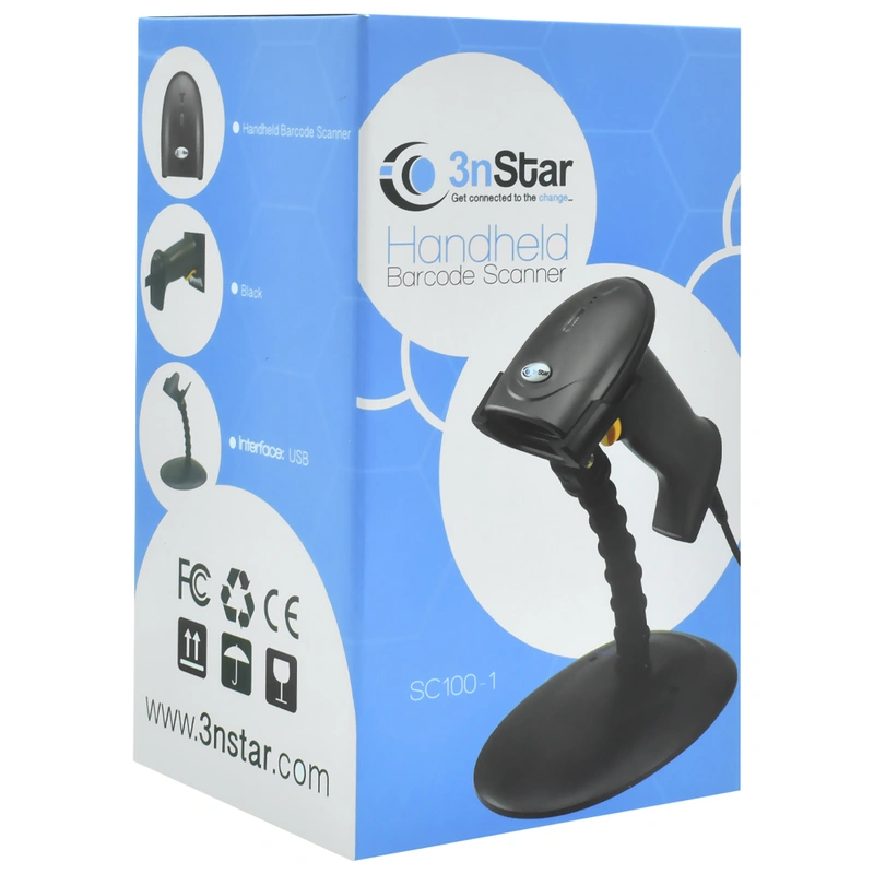 Leitor de Código de Barras 3NSTAR SC100-1 1D USB - Preto - Imagem 3