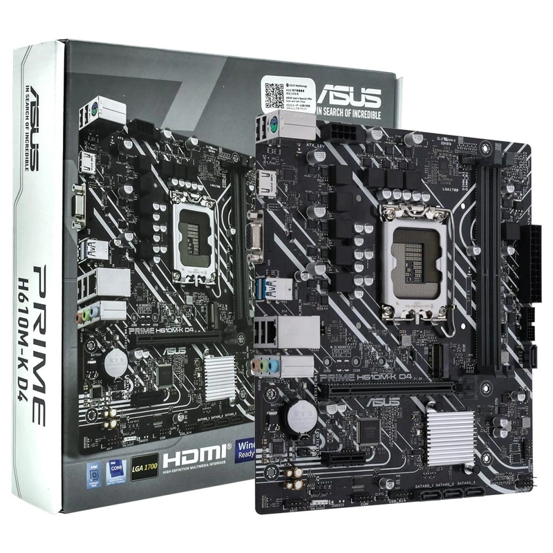 Placa Mãe ASUS Prime H610M-K D4 Socket LGA 1700 VGA DDR4 Intel H610 Micro ATX