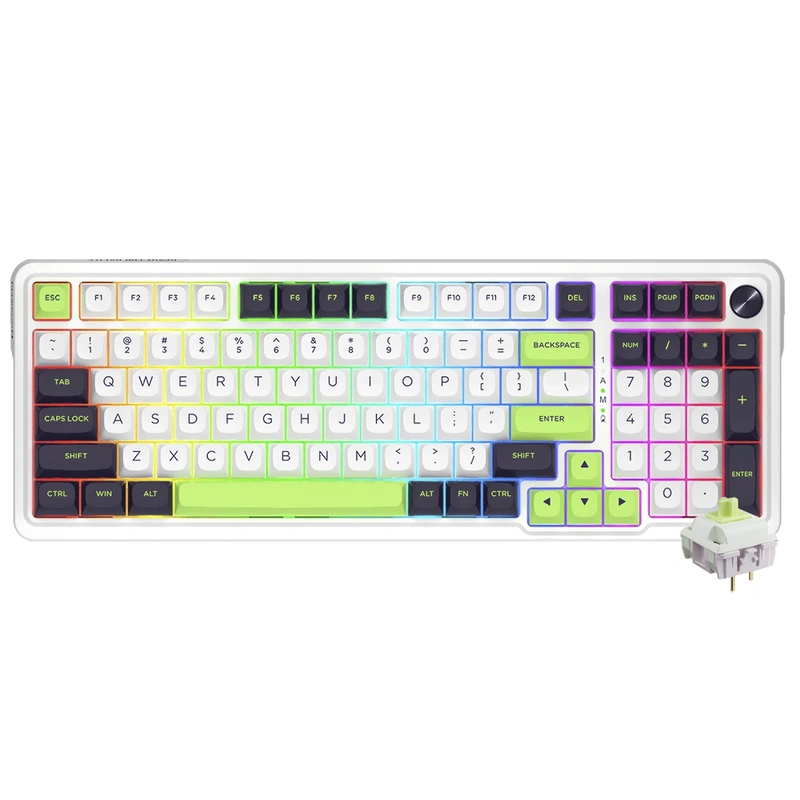 Teclado Gamer Mecânico Redragon K686WBG-RGB-MAX Eisa Max Wireless RGB Inglês - Branco