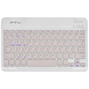 Teclado FTX B09 Bluetooth Português - Rosa Branco (106241) Família Windows