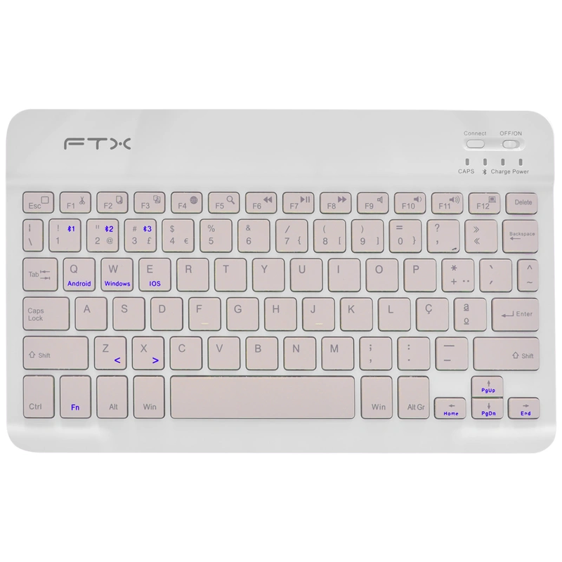 Teclado FTX B09 Bluetooth Português - Rosa Branco (106241) Família Windows