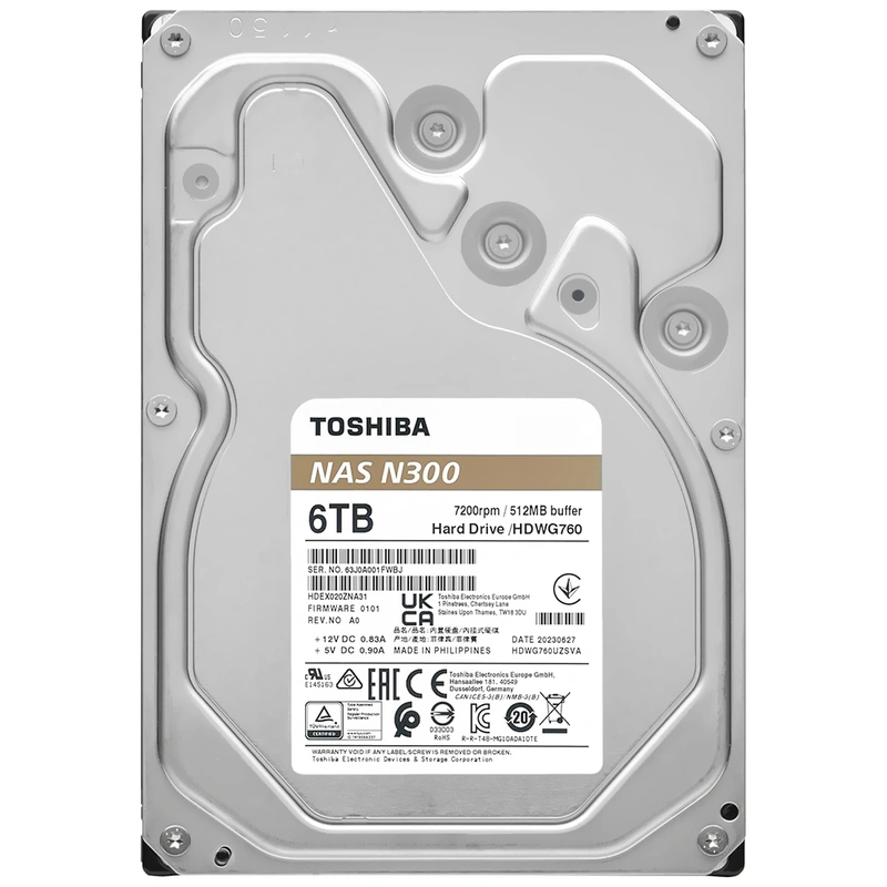HD Toshiba 6TB N300 Nas 3.5 SATA 6Gb/s HDWG760XZSTA