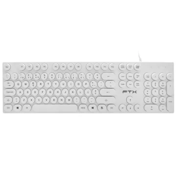 Teclado FTX K22 USB Português - Branco Com fio