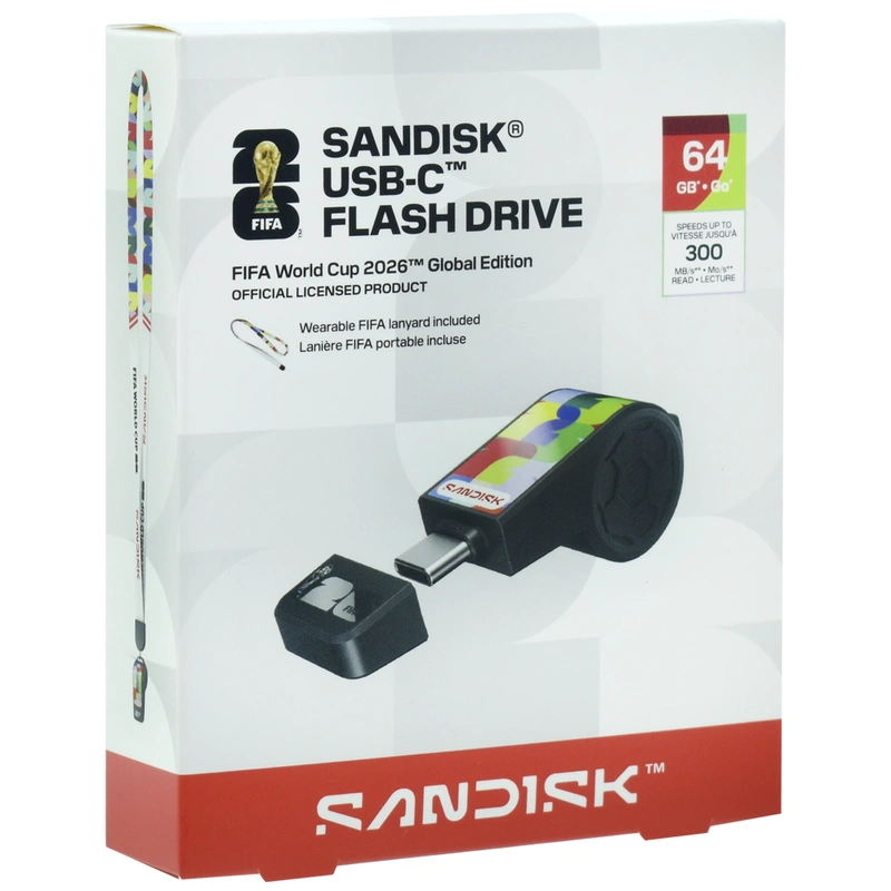Pendrive SanDisk G46 Flash Drive FIFA World Cup 2026 Global Edition 64GB USB-C - Imagem 3