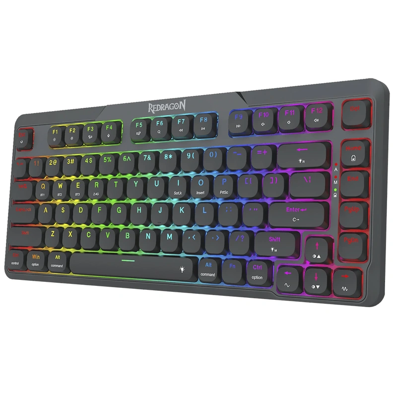 Teclado Gamer Redragon K706RGB-PRO Aether Pro Wireless RGB RED Inglês - Preto - Imagem 3