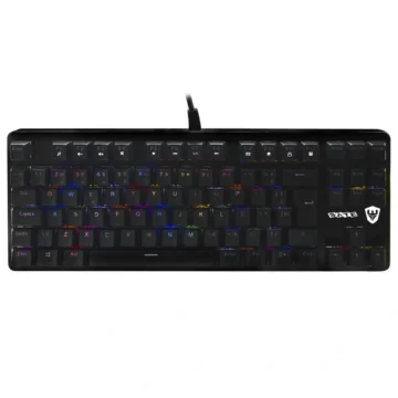 Teclado Gamer Mecânico Satellite GK-501 USB RGB Português - Preto Com fio