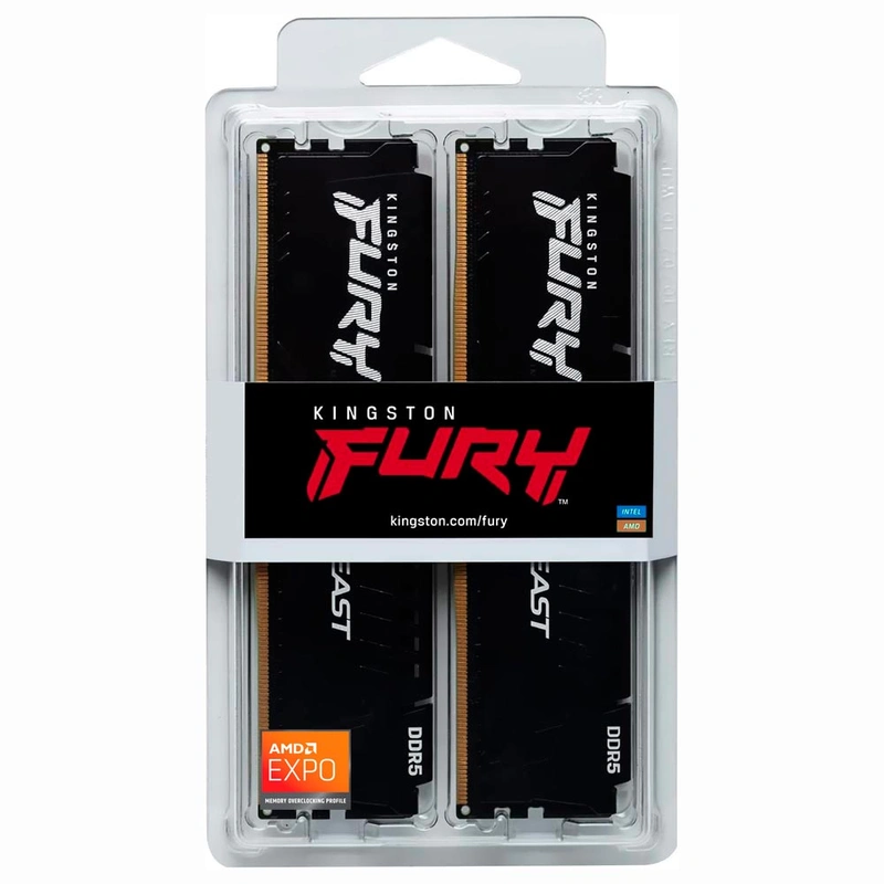 Memória RAM Kingston Fury Beast Expo DDR5 64GB (2x32GB) 5600MHz - Preto (KF556C36BBEK2-64) - Imagem 3
