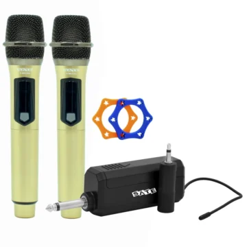 Microfone Satellite A-MK1202 Wireless - Dourado (Kit com 2) USB-C