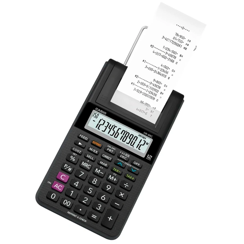 Calculadora com Bobina Casio HR-8RC 12 Dígitos - Preto - Imagem 2