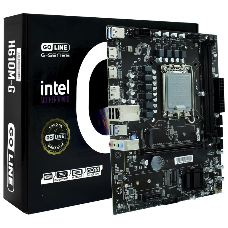Placa Mãe GoLine H610M-G Socket LGA 1700 DDR4 Intel H610 Micro ATX