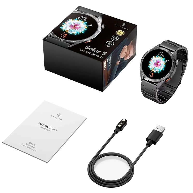 Relógio Smartwatch Haylou Solar 5 HF004 - Preto IP68 Bluetooth 5.3 - Imagem 3