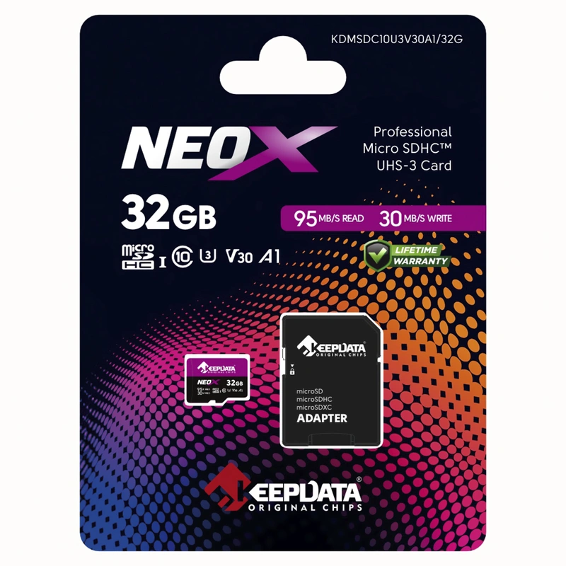 Cartão de Memória Micro SD Keepdata Neox C10 HC I U3 V30 A1 32GB - KDMSDC10U3V30A132G - Imagem 3