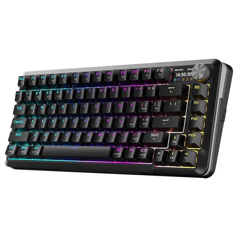 Teclado Gamer Mecânico Redragon K708-RGB-PRO Flekact Pro Wireless RGB LCD Inglês - Preto - Imagem 3