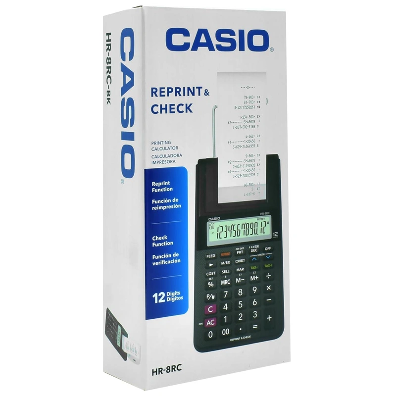 Calculadora com Bobina Casio HR-8RC 12 Dígitos - Preto - Imagem 3