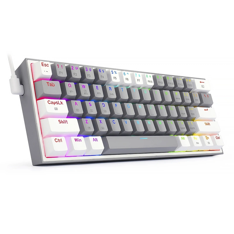 Teclado Gamer Redragon K616-RGB Fizz Pro BT USB Wireless RGB Inglês - Cinza Branco - Imagem 3