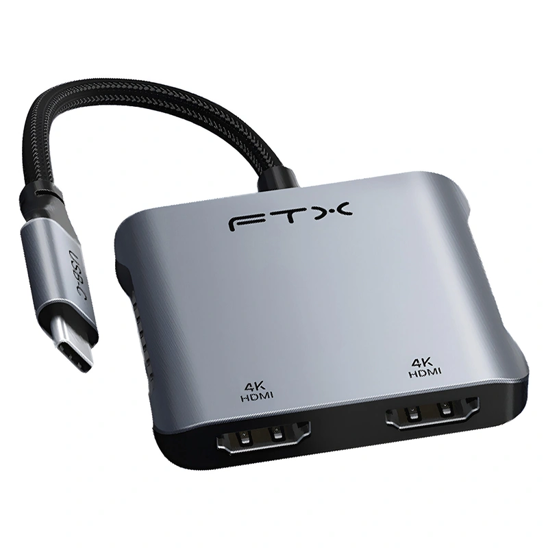 Hub USB-C FTX CT-CM2H4K-AG 115571 4 Portas 2 HDMI USB USB-C Fêmea - Cinza - Imagem 2