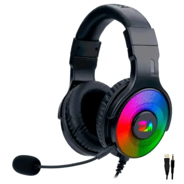 Fone Gamer Redragon H350RGB-1 Pandora 2 RGB Com Fio - Preto Analógico de 3.5 mm - USB