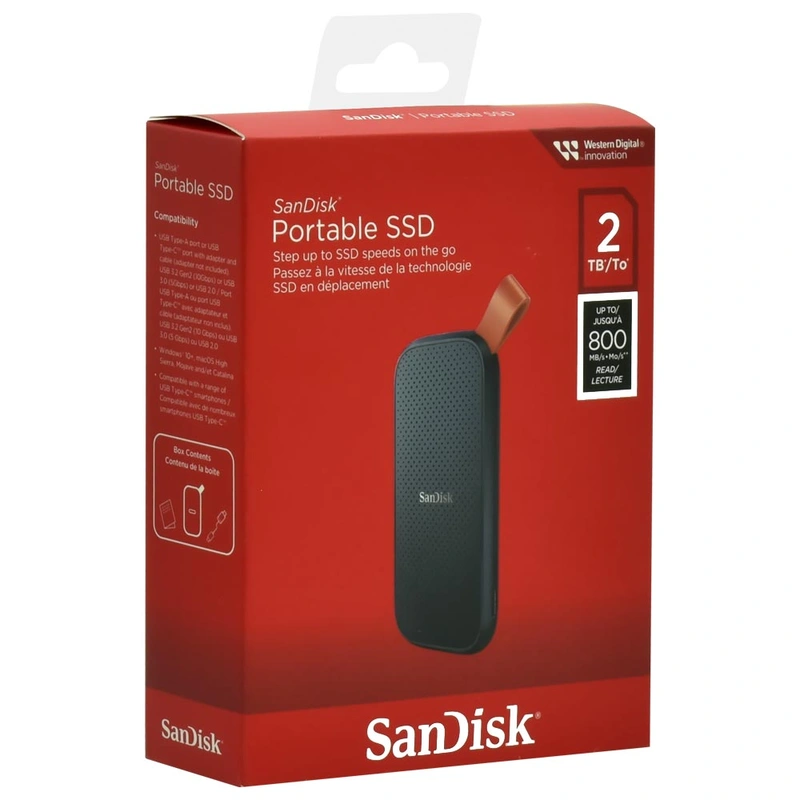 SSD Externo SanDisk 2TB Portátil - Preto (SDSSDE30-2T00-G26) USB Type-C 3.2 - Imagem 3
