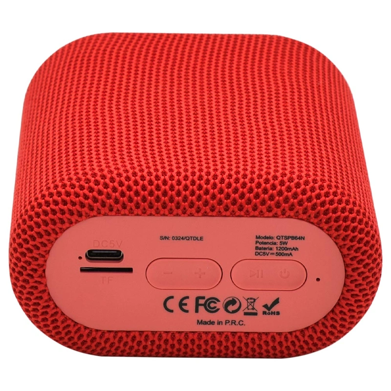 Caixa de Som Quanta QTSPB64N Mini Bluetooth FM MSD - Vermelho 5W 1200 mAh - Imagem 3